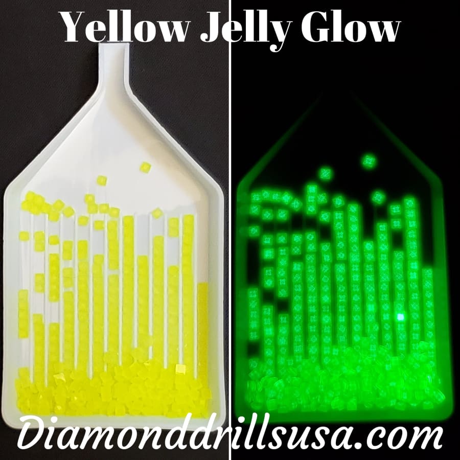 Yellow Jelly SQUARE GLOW in the Dark UV 5D Diamond Painting