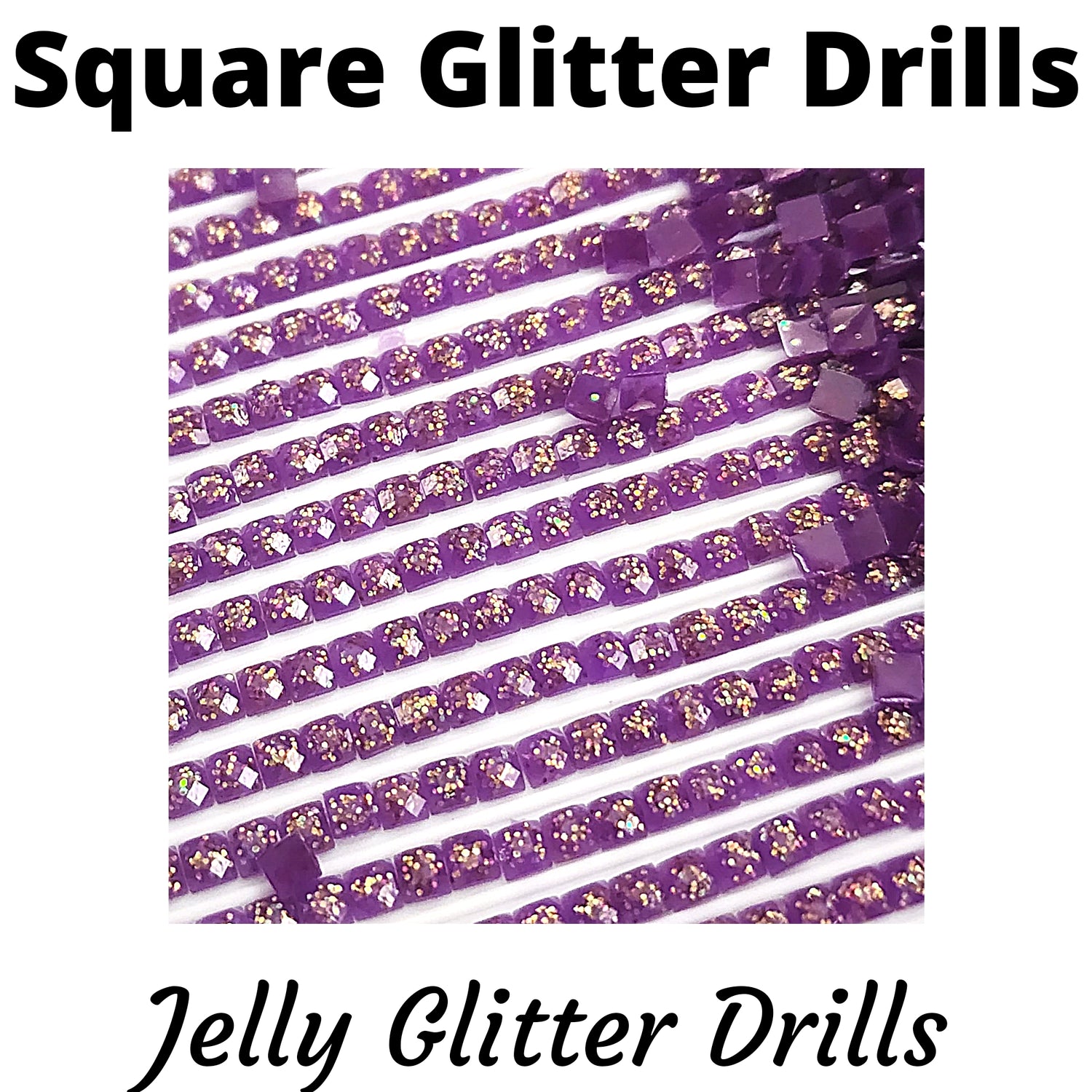 Jelly Glitter Drills Square