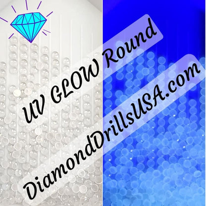 7 Color Jelly ROUND UV/GLOW Diamond Painting Drills Beads -