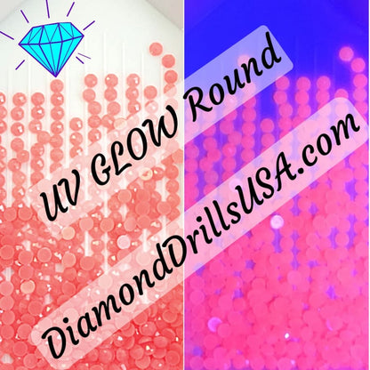 7 Color Jelly ROUND UV/GLOW Diamond Painting Drills Beads -