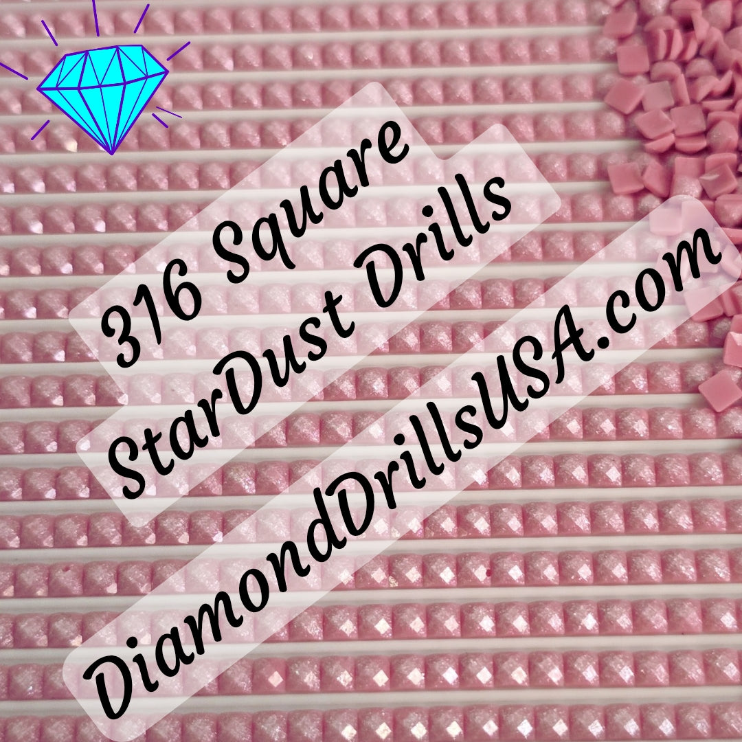 316 StarDust SQUARE Pearl Mica Dust 5D Diamond Painting Drills Pixie Fairy DMC 316 Medium Antique Mauve