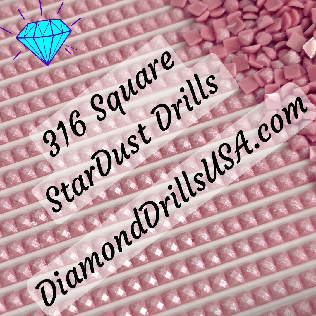 316 StarDust SQUARE Pearl Mica Dust 5D Diamond Painting Drills Pixie Fairy DMC 316 Medium Antique Mauve