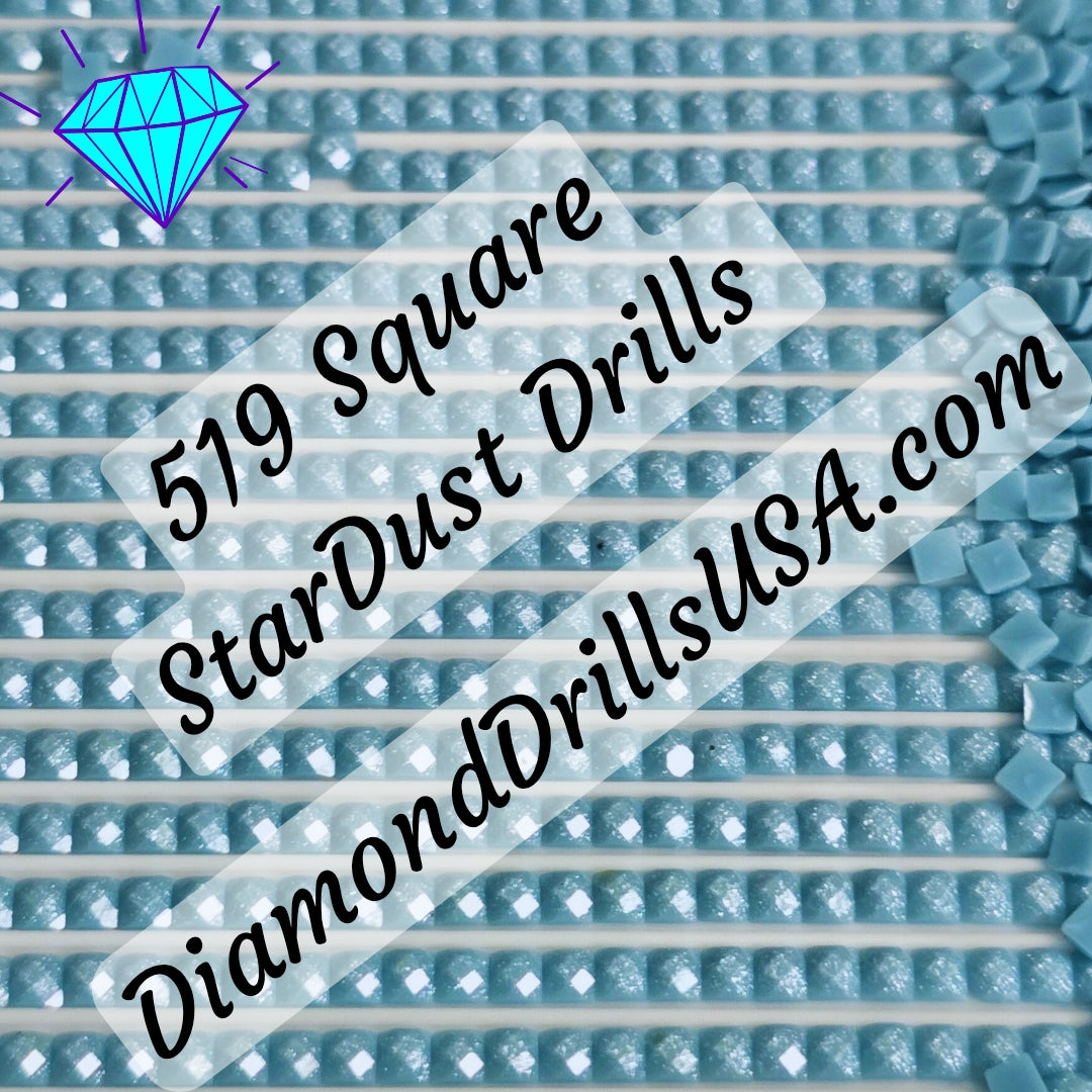 519 StarDust SQUARE Pearl Mica Dust 5D Diamond Painting Drills Pixie Fairy DMC 519 Sky Blue