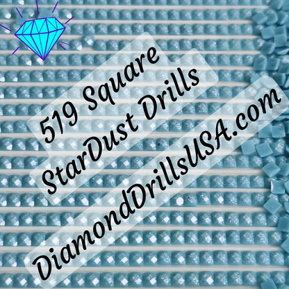 519 StarDust SQUARE Pearl Mica Dust 5D Diamond Painting Drills Pixie Fairy DMC 519 Sky Blue