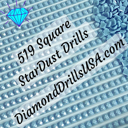 519 StarDust SQUARE Pearl Mica Dust 5D Diamond Painting Drills Pixie Fairy DMC 519 Sky Blue