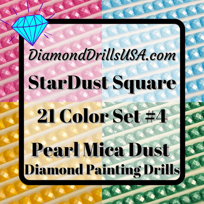 Set #4 - 21 StarDust SQUARE Drills 5D Fairy Pixie Pearl Mica Dust Diamond Painting Drills