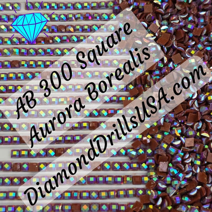 AB 300 SQUARE Aurora Borealis 5D Diamond Painting Drills