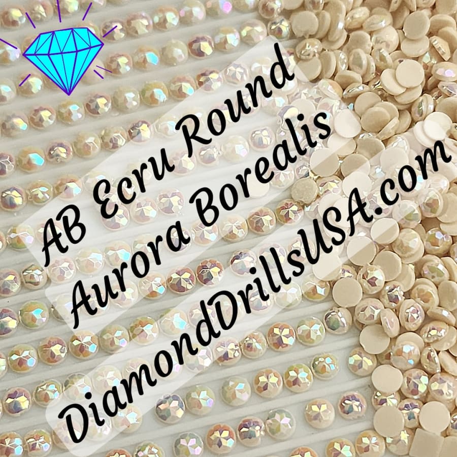 AB Ecru ROUND Aurora Borealis 5D Diamond Painting Drills