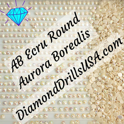 AB Ecru ROUND Aurora Borealis 5D Diamond Painting Drills