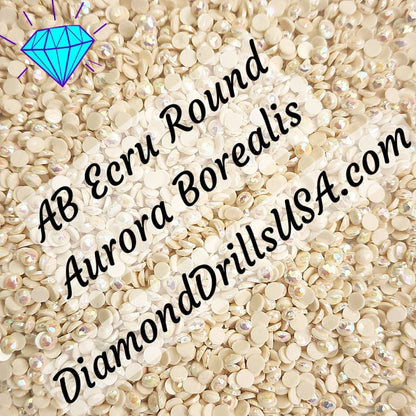 AB Ecru ROUND Aurora Borealis 5D Diamond Painting Drills