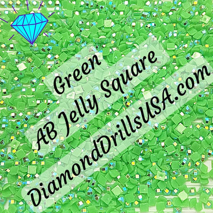 AB Green Jelly SQUARE Aurora Borealis 5D Diamond Painting
