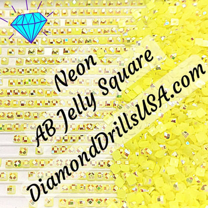 AB Neon Jelly SQUARE Aurora Borealis 5D Diamond Painting