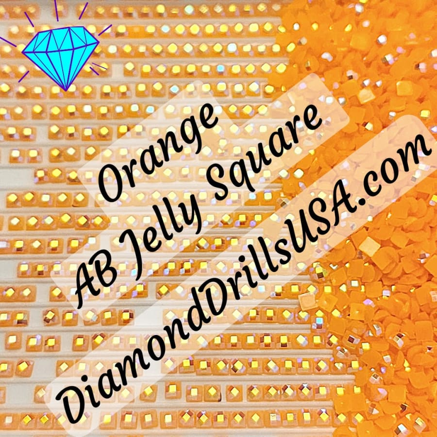 AB Orange Jelly SQUARE Aurora Borealis 5D Diamond Painting