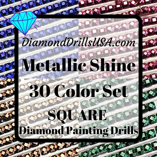 ALL 30 Metallic SQUARE Drills 5D Diamond Painting Drills