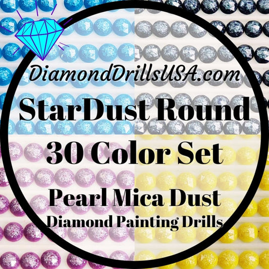 ALL 30 StarDust ROUND Drills 5D Fairy Pixie Pearl Mica Dust