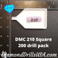 DMC 210 SQUARE 5D Diamond Painting Drills Beads DMC 210 