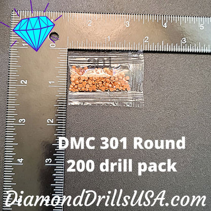 DMC 301 ROUND 5D Diamond Painting Drills Beads DMC 301 