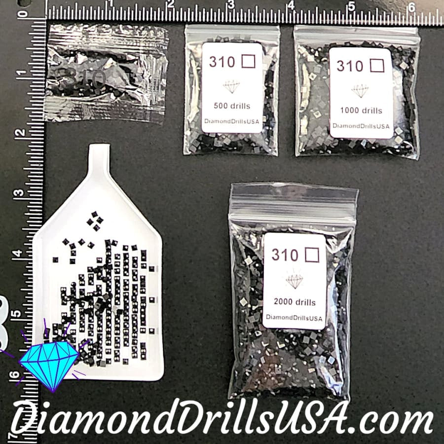 DiamondDrillsUSA DMC 310 SQUARE 5D Diamond Painting Drills Beads DMC Diamonddrillsusa dmc 310 square 5d diamond painting drills beads dmc