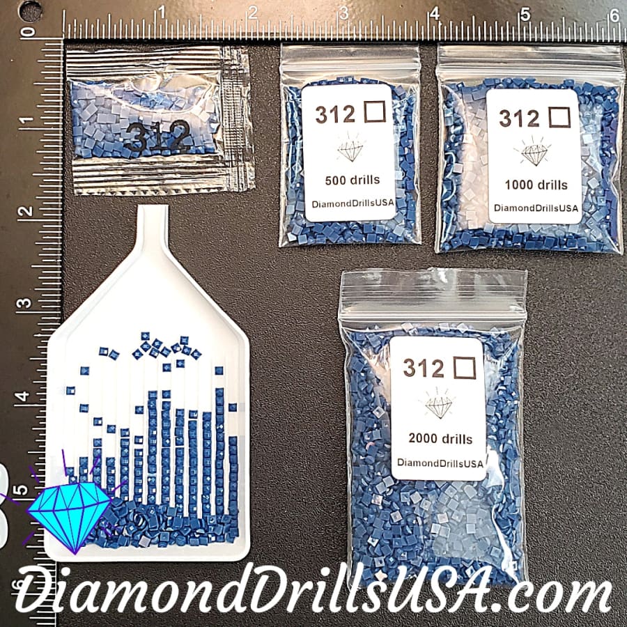 DMC 312 SQUARE 5D Diamond Painting Drills DMC 312 Very Dark 