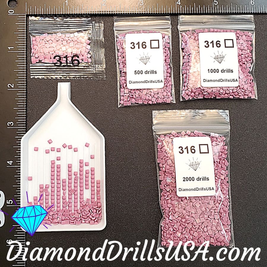 DMC 316 SQUARE 5D Diamond Painting Drills Beads 316 Medium 