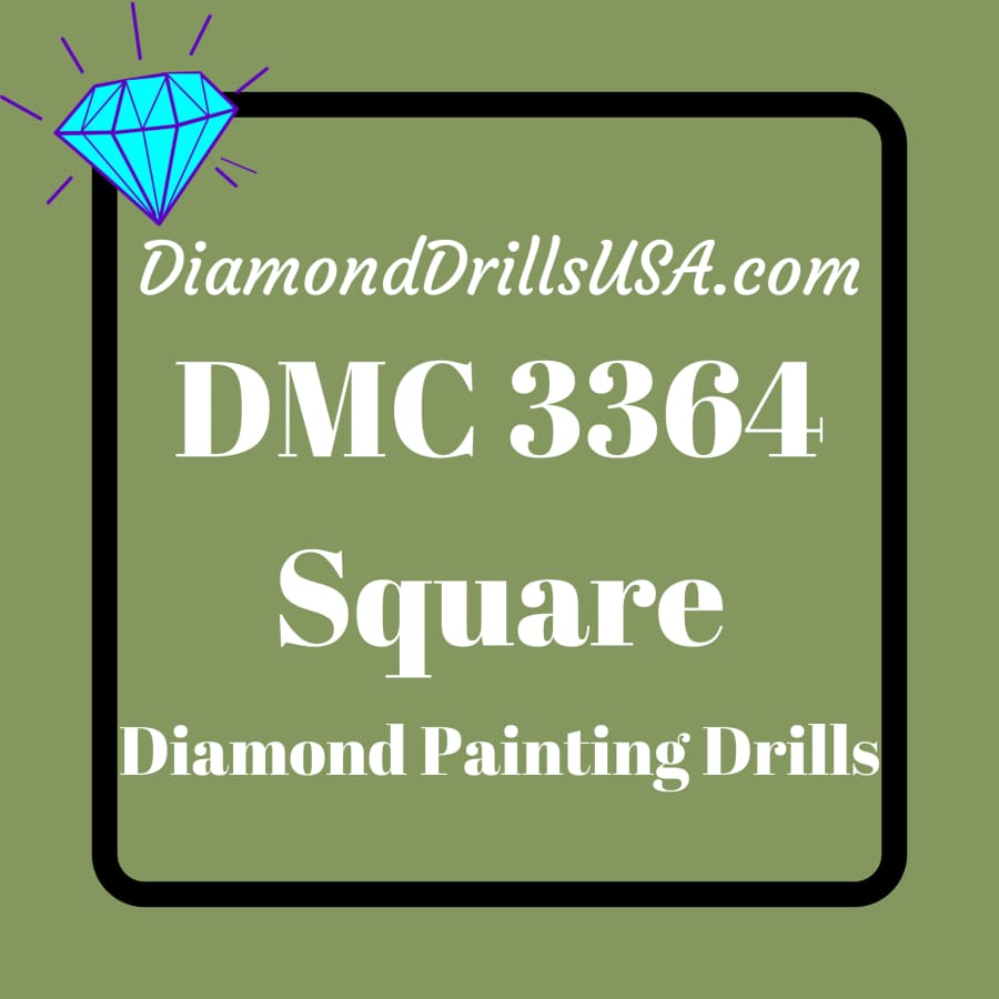 DMC 3364 SQUARE 5D Diamond Painting Drills DMC Beads 3364 