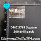 DMC 3781 SQUARE 5D Diamond Painting Drills Beads DMC 3781 