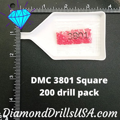 DMC 3801 SQUARE 5D Diamond Painting Drills Beads DMC 3801 
