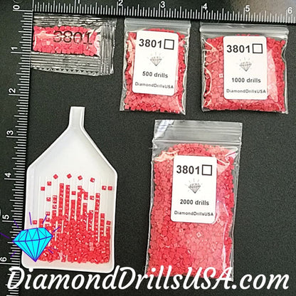 DMC 3801 SQUARE 5D Diamond Painting Drills Beads DMC 3801 
