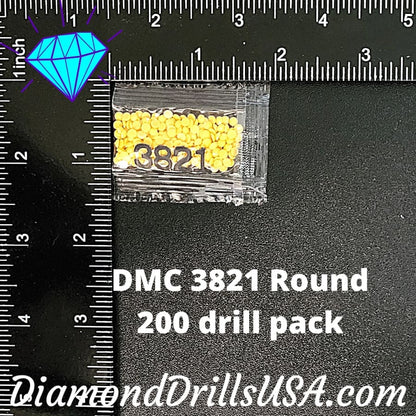 DMC 3821 ROUND 5D Diamond Painting Drills Beads DMC 3821 