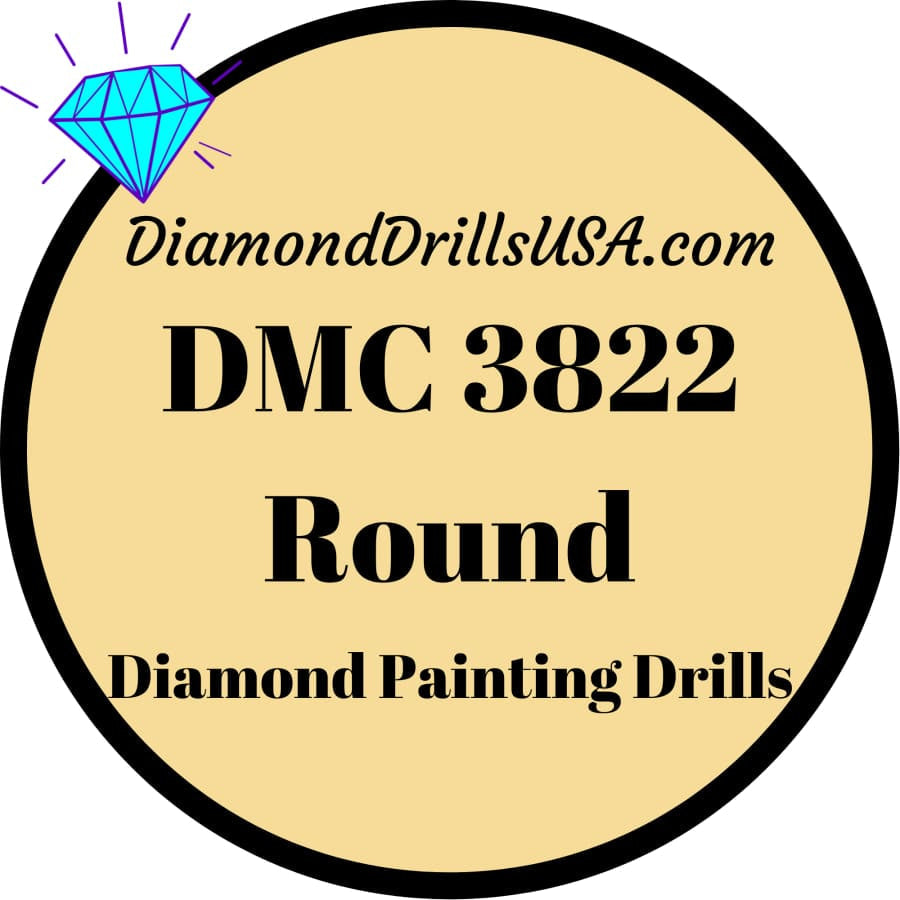 DMC 3822 ROUND 5D Diamond Painting Drills Beads DMC 3822 