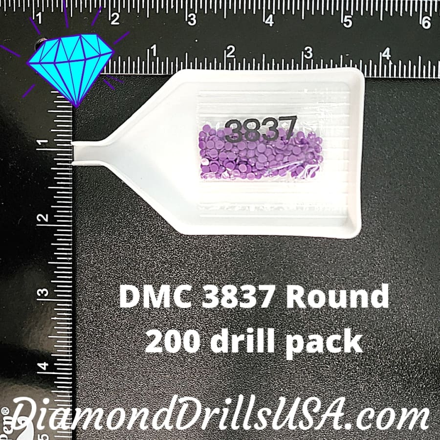 DMC 3837 ROUND 5D Diamond Painting Drills Beads DMC 3837 