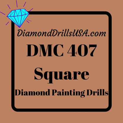 DMC 407 SQUARE 5D Diamond Painting Drills Beads DMC 407 Dark