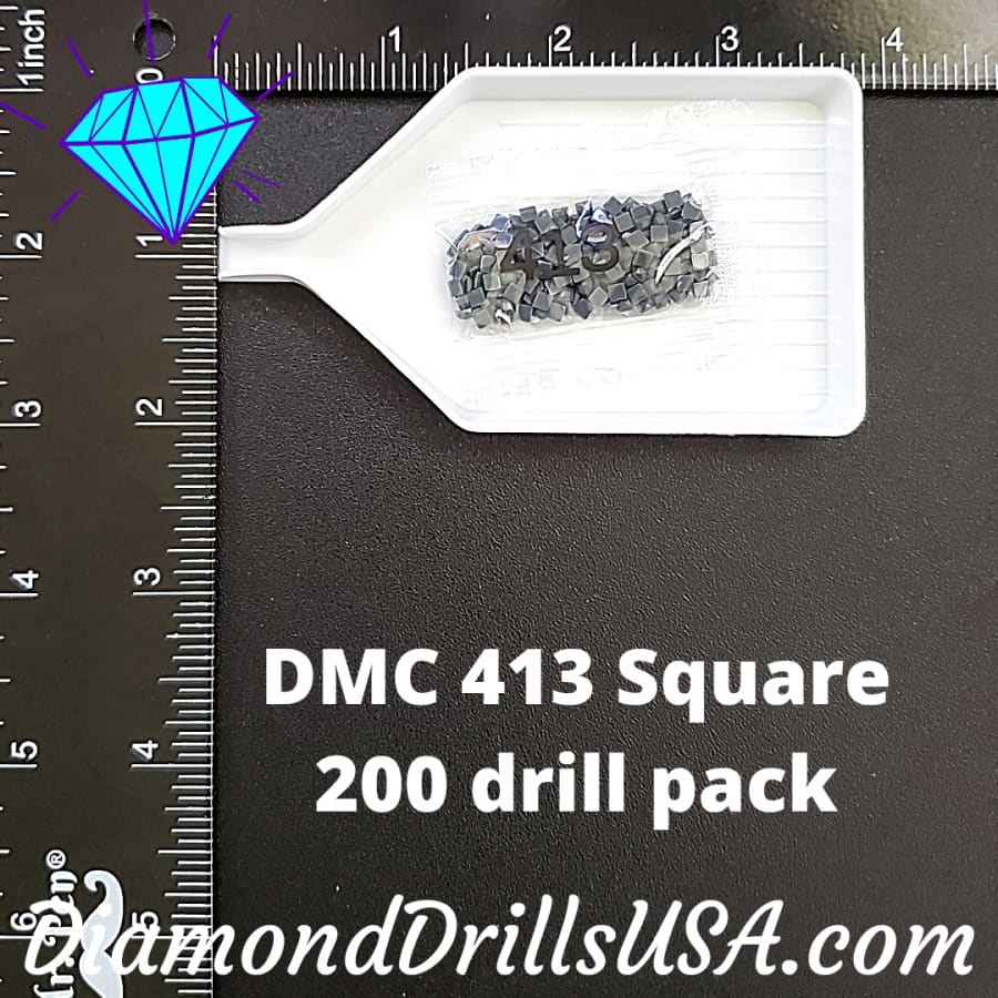 DMC 413 SQUARE 5D Diamond Painting Drills Beads DMC 413 Dark