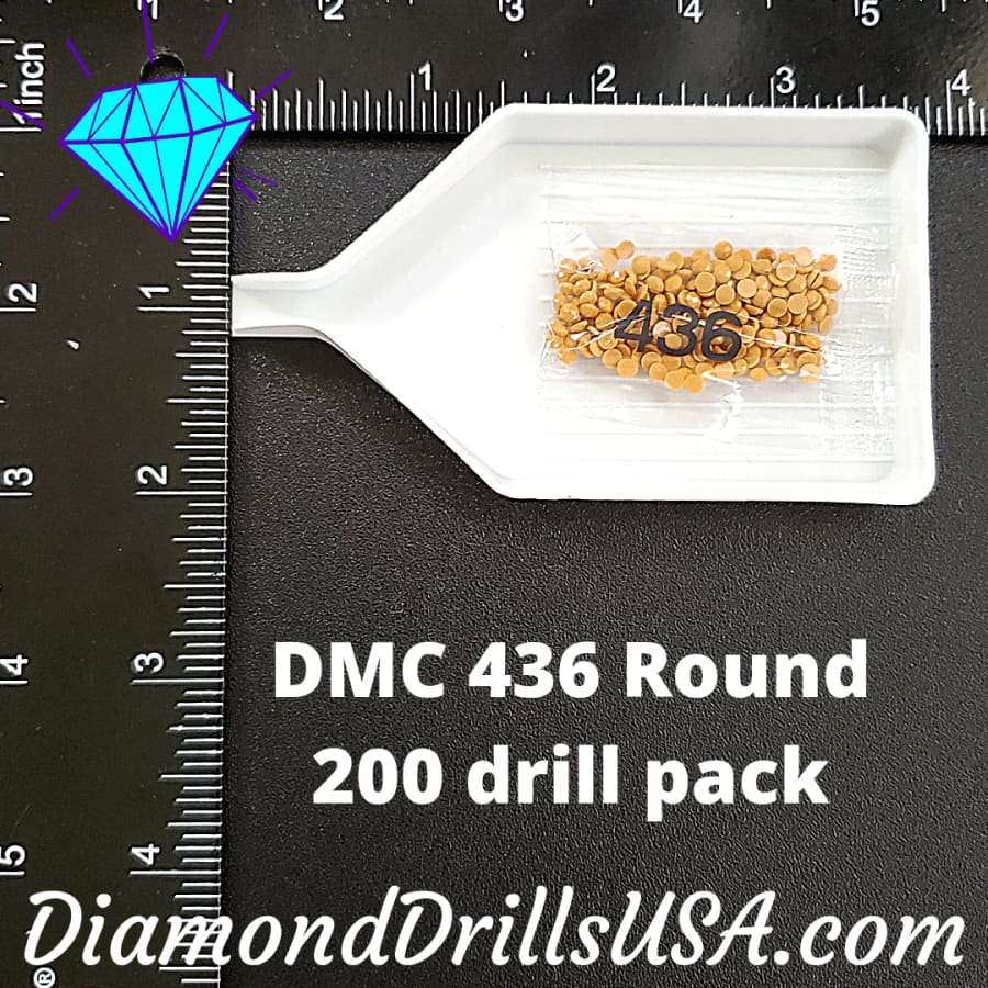 DMC 436 ROUND 5D Diamond Painting Drills Beads DMC 436 Tan -