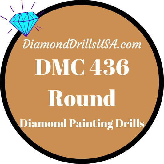 DMC 436 ROUND 5D Diamond Painting Drills Beads DMC 436 Tan -