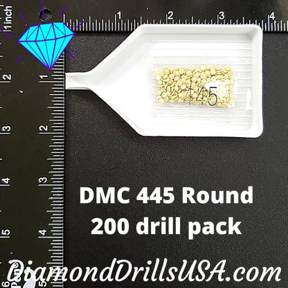 DMC 445 ROUND Diamond Painting Drills Beads 445 Light Lemon 