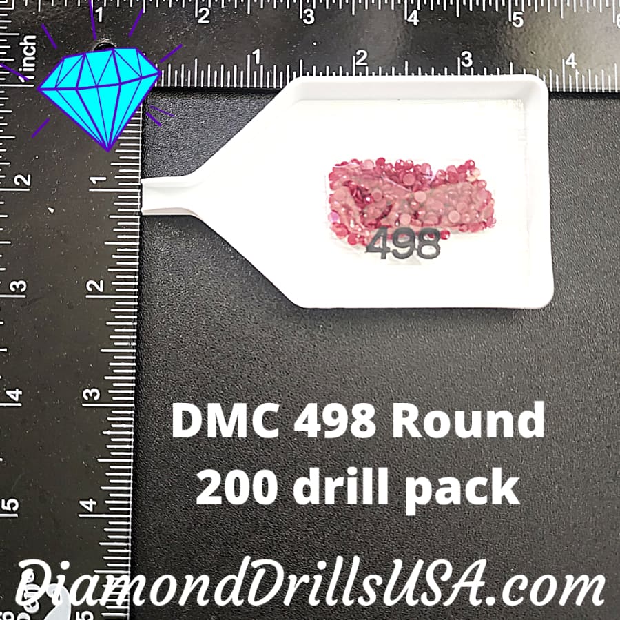 DMC 498 ROUND 5D Diamond Painting Drills Beads DMC 498 Dark 