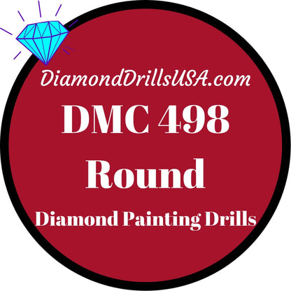 DMC 498 ROUND 5D Diamond Painting Drills Beads DMC 498 Dark 