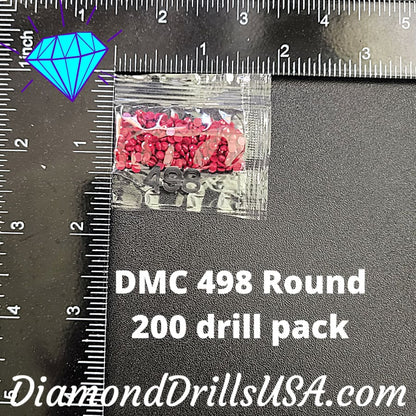 DMC 498 ROUND 5D Diamond Painting Drills Beads DMC 498 Dark 