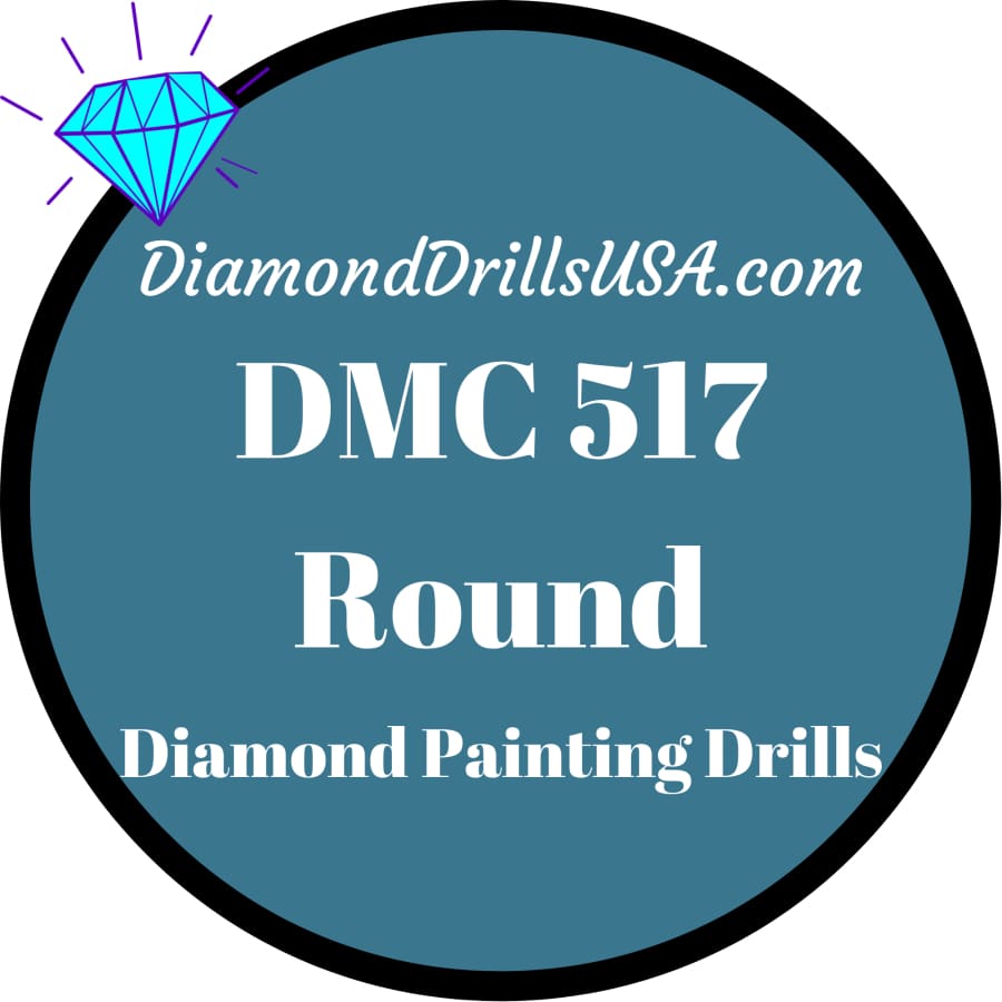 DMC 517 ROUND 5D Diamond Painting Drills Beads DMC 517 Dark 