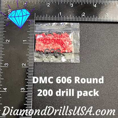 DMC 606 ROUND 5D Diamond Painting Drills Beads DMC 606 