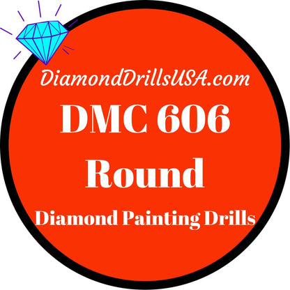 DMC 606 ROUND 5D Diamond Painting Drills Beads DMC 606 