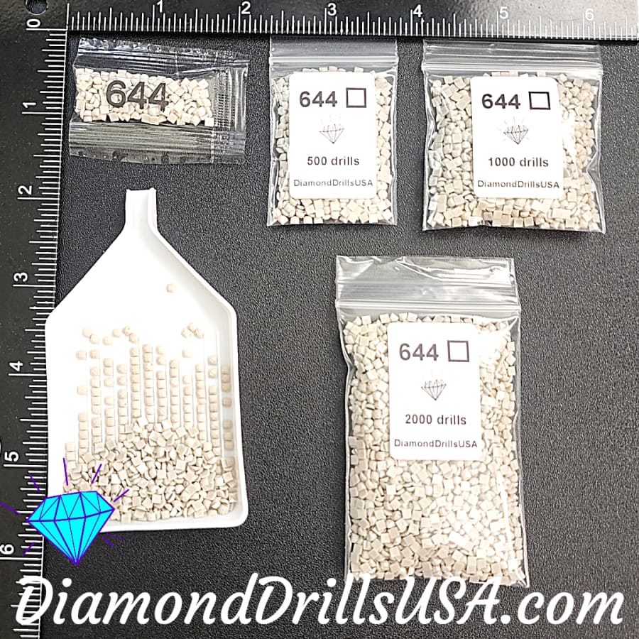 DMC 644 SQUARE 5D Diamond Painting Drills Beads DMC 644 