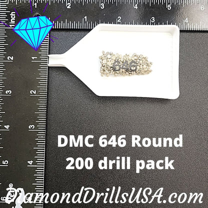 DMC 646 ROUND 5D Diamond Painting Drills Beads DMC 646 Dark 