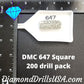 DMC 647 SQUARE 5D Diamond Painting Drills DMC 647 Dark 