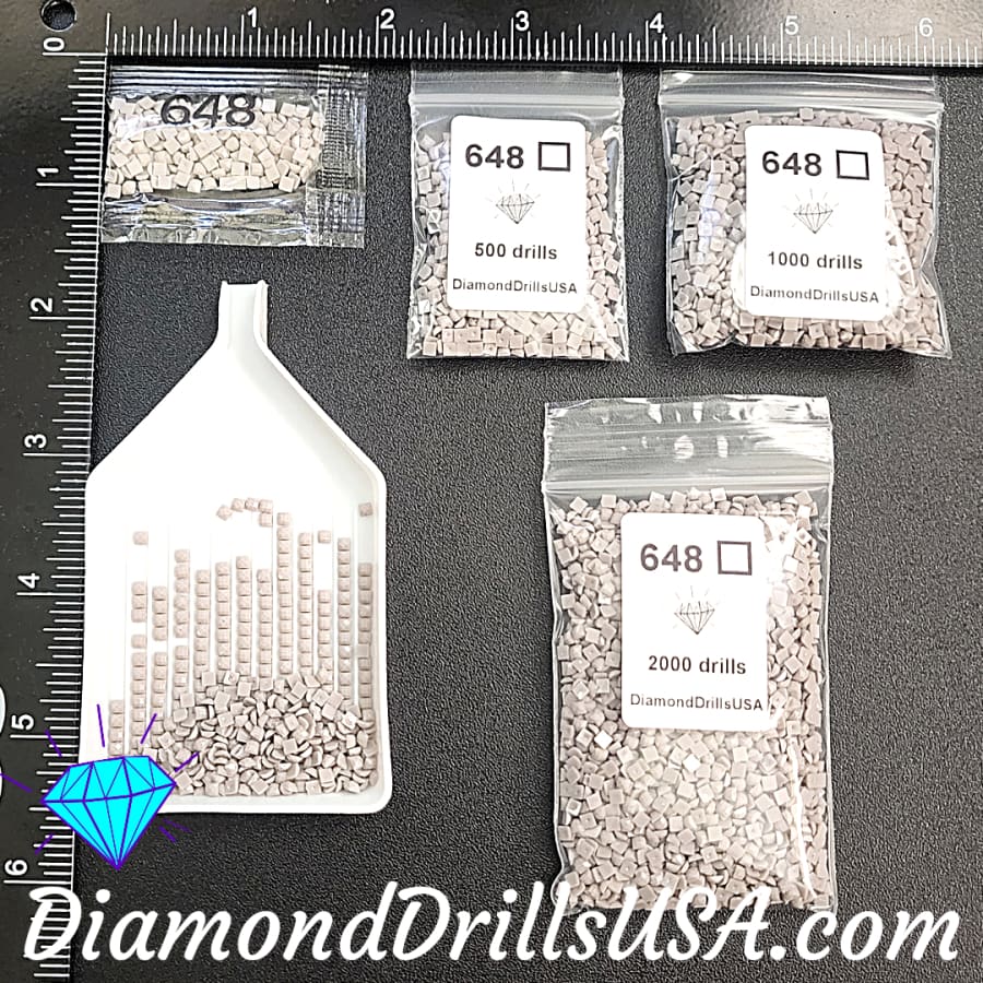 DMC 648 SQUARE 5D Diamond Painting Drills Beads DMC 648 