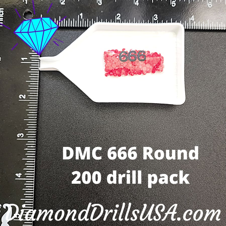 DMC 666 ROUND 5D Diamond Painting Drills Beads DMC 666 