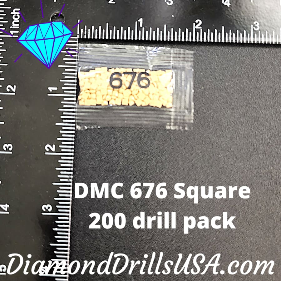 DMC 676 SQUARE 5D Diamond Painting Drills Beads DMC 676 