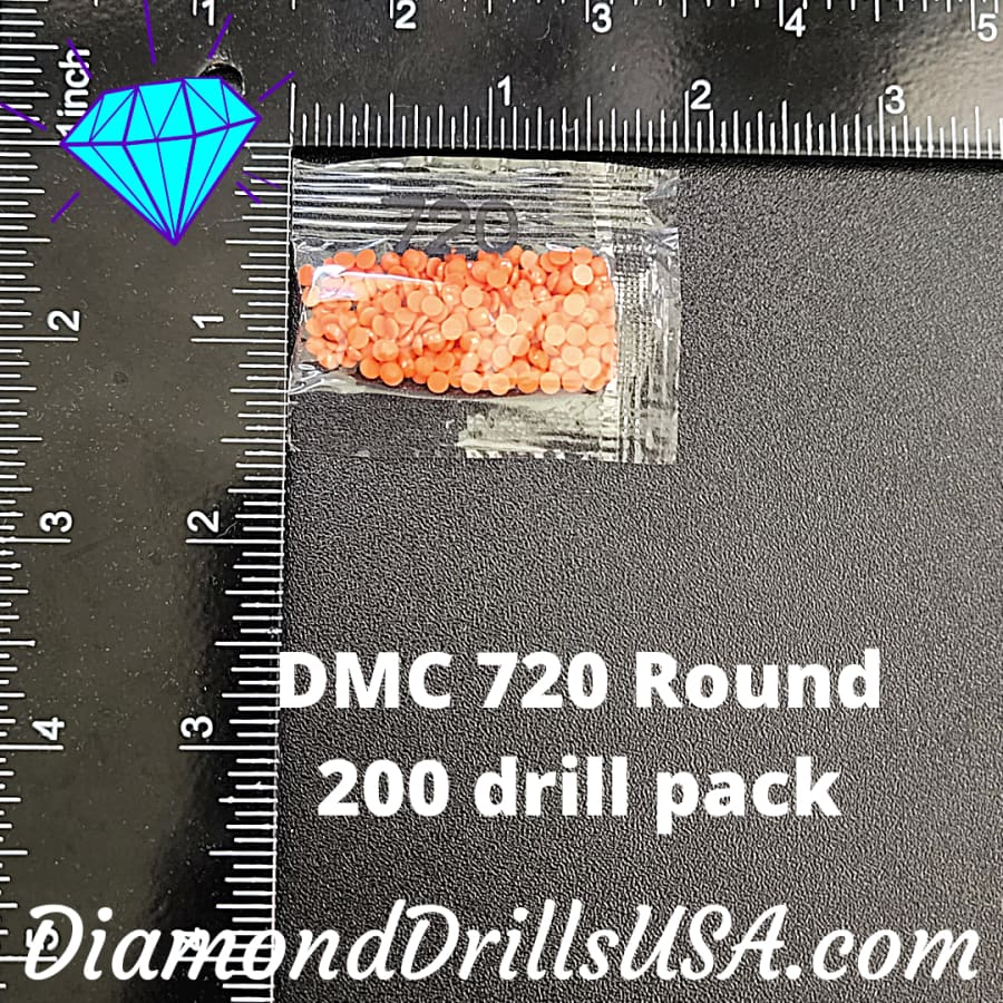 DMC 720 ROUND 5D Diamond Painting Drills Beads DMC 720 Dark 