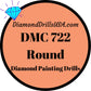 DMC 722 ROUND 5D Diamond Painting Drills Beads DMC 722 Light